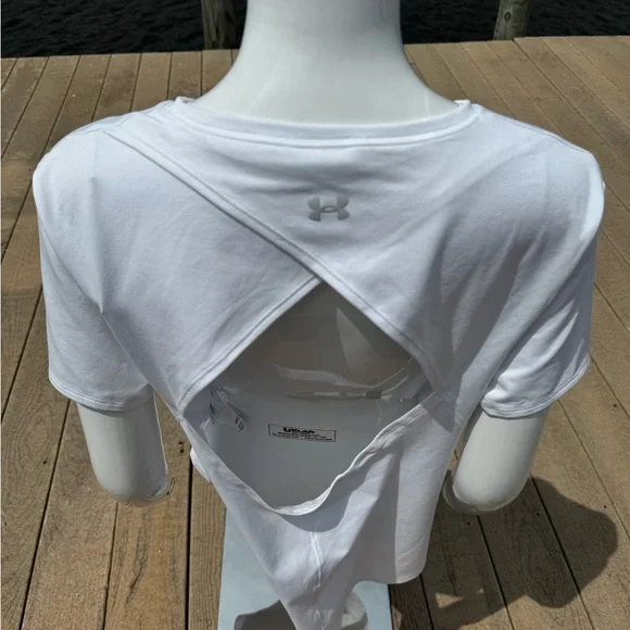 Under Armour Women's Bright White Short Sleeve Tee - Picture 4 of 5